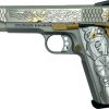 Smith and Wesson 1911 E-Series "Viking" Gold Inlay On Stainless For Sale